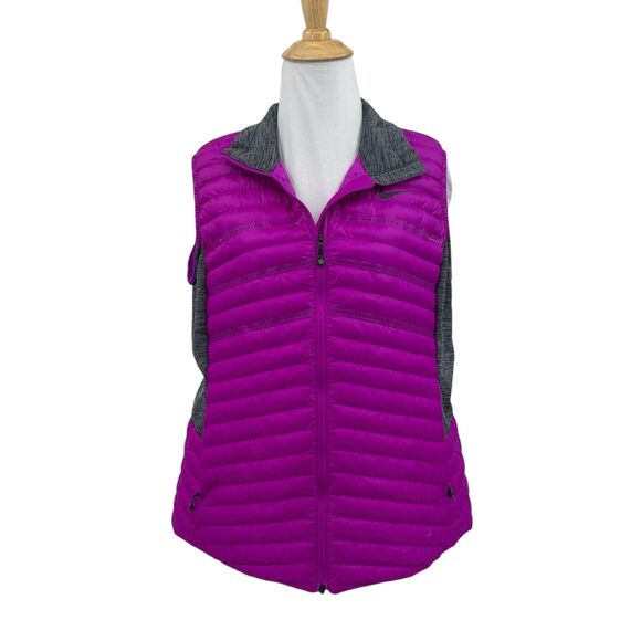 Nike Vest Womens L Large Acai Golf AeroLoft Filled Full Zip Stretch Panel Jacket - Picture 1 of 14